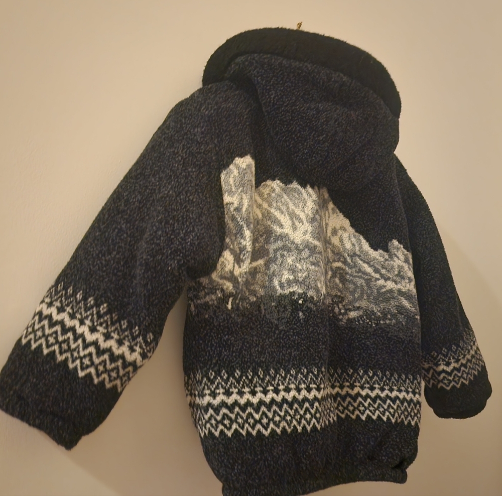 Kids Rothschild Mountain Scenic Nordic Blanket Inspired Fleece Jacket M - Picture 9 of 10